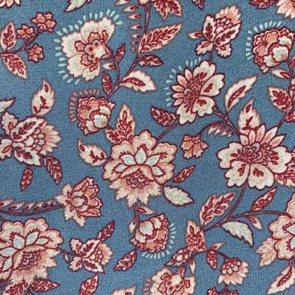 Blue Rain XS Boho Floral Mini Dress Cottagecore Ruffle Hem Long‎ Sleeve Smocked - Picture 4 of 9